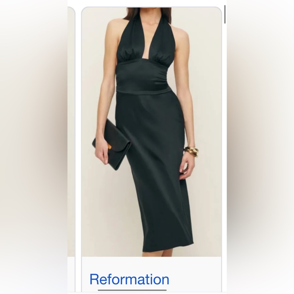 Reformation Millicent 100% silk halter dress